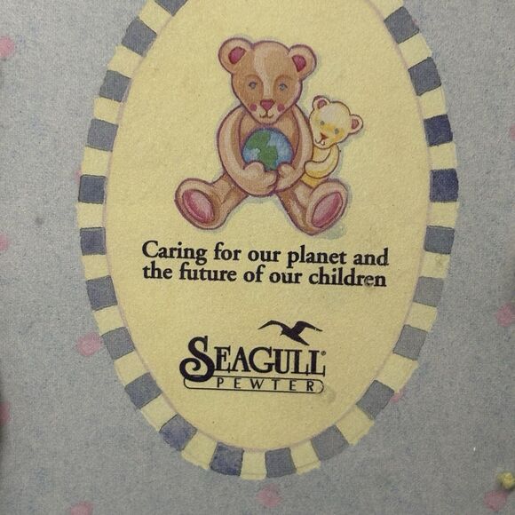 Vintage Seagull Pewter Picture Frame Baby's First Birthday Giraffe Koala 1994 - Picture 2 of 10